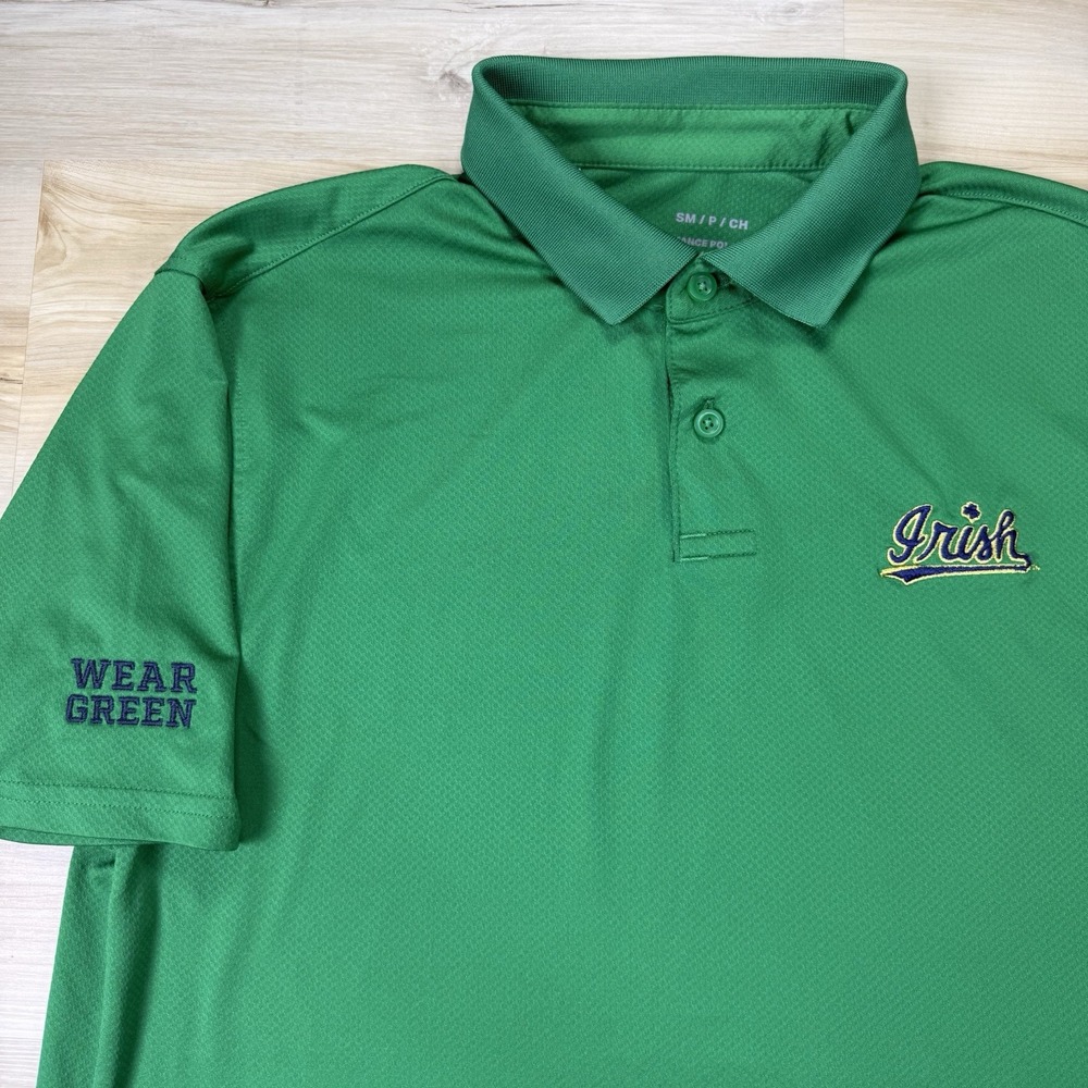 Under Armour Notre Dame Fighting Irish Performance Golf Polo Shirt Geen Mens S - Picture 2 of 8